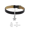 Braccialetti con ciondoli Freetry Fibbia per cintura alla moda Bracciale in pelle nera per donne Ragazze Carino stella strass appesa gioielli bohémien