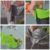 Fruit Vegetable Tools Silicone Kitchen Strainer Clip Pan Drain Rack Bowl Funnel Rice Pasta Vegetable Washing Colander Draining Excess Liquid Univers 230414