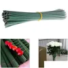 Couronnes de fleurs décoratives, un paquet de 100 pièces, fil floral artificiel, tige de fleur artisanale, vert foncé, 30cm, livraison directe, maison, jardin, DHL