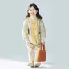 Down Count Kids Giyim Kızlar Kış Ceketleri Katlar Kore 2023 Moda Foral Baskı Patckwork Windbreakers Çocuk Giyim Paltoları 231113