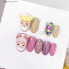 Uñas postizas hechas a mano Kawaii 3D Consejos cortos de dibujos animados Y2K Presione sobre el arte Ataúd largo Stiletto Reutilizable Clavo falso con pegamento Regalo Q231113