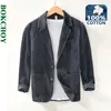 Herrdräkter blazers hösten casual 100% bomullsordnary safari kostymer för män kläder fasta färg blazers män jackor överdimensionerade BL1009 231113