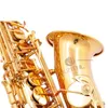 كوكب المشتري JAS 500Q جديد EB Alto Saxophone النحاس النحاس الذهب المطلي بالذهب الذهبي مفتاح E-Flat Music Instruments Sax Free