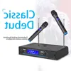 Freeshipping microfone sem fio 2 canais vHF Microfone portátil profissional para festa karaokê igreja show reunião Hmgkk