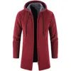 Jaquetas masculinas suéteres casaco outono inverno quente zíper médio longo cardigan homem casual malhas sweatercoat roupas masculinas 231113