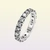 Sparkling Row Eternity Ring 925 Sterling Silver Women Mens Full CZ Diamond Wedding Gift Biżuteria do kochanków Pierścienie z oryginalnym pudełkiem 9437793