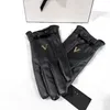 Mens Womens Five Fingers Gloves Designer Brand Letter Printing Thicken Keep Warm Glove Winter Outdoor Sports Cotton Faux Leather Accessories