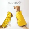 Ropa para perros Mantenga a su cachorro seco ¡Elegante impermeable amarillo de doble capa con uso bidireccional! 231113