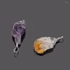 Pendant Necklaces Natural Original Stone Citrines Yellow Crystal Amethysts Purple Quartz Nuggets Irregular Pendants Women Gift