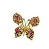 Broches vintage colorido butterfly esmalte pérola doce donzela de moda