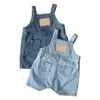 Overaller D7WF denim hängslen för småbarnsbyxor Bib Tusers Toddler Jeans Babies Dungaree 230414