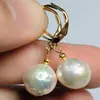 Dangle Earrings Natural Baroque White Pearl 14Kカーニバル養殖ファッション女性母の日イースターフールラッキー