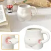 Muggar rolig mjölkmugg kawaii keramisk kreativ nyp magen cup dricka kaffe för gåva vit 300-400 ml r5m4