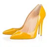 New Fashion High Heels Dress Shoes for Women Party Wedding Triple Black Nude Yellow Pink White Glitter Spikes Pointed Toes Pumps Dress shoes