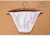 Women's Panties Womens Pure Silk Low-rise Bikinis Satin Underwear Lingerie Knickers Nudies Female Intimates Panties XL L M Thongs Tanga Shiny 230414