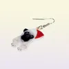 Lustre de lustre acrílico Natal Brincos de cachorro Doce de pug gota