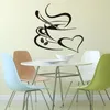 Wall Stickers 1pair Kitchen Coffee Cup With Heart Sticker For Cafe Oven Dining Hall DIY Adhesive Art Decoration Decal