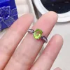 Cluster Rings 1ct Natural Peridot Ring 6mm 8mm VVS Grade 925 Silver For Office Woman 18K Gold Plating Gemstone Jewelry