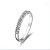 Cluster Rings Solid 18K 750 White Gold Wedding Band Seven Stones 0.23Ct Moissanite Diamond Ring For Women Surprise Quality