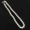 Choker Fashion Simple Round Handmade Pearl Necklace Wedding Love Retro 10-11mm Beads Women's Jewelry Party Delicate Craft Gift