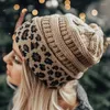 CAPS BEANIES BEANIE HAT FOR WOMEN WINTER HINITTE autunt Leopard屋外かぎ針編み温かいボンネットキャップ女性帽子の女の子