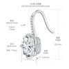 Dingle örhängen E3-0096 LEFEI Fashion Trendy Classic Luxury Moissanite Design 7x9mm Rectangle Hook Women Silver S925 Party Jewelry Gift