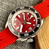 ساعات المعصم 200M مقاومة للماء تاندوريو 42.5 مم SBDX001 MM300 RED Shell Dial Lume Index Sapphire Diver NH35 Mechanical Men Watch