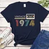 女性のTシャツヴィンテージオーディオテープ1974限定版Tシャツ女性ハラジュク