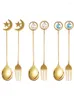 Sinwerk Sets Moon Star Spoon Fork Set Ramadan Decorations for Home Islamitische Moslim Festival Dinner Decor Eid Mubarak Party Decoratie