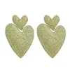 Stud Digadagu Metallic Colorful Heart Earrings Women's Pop överdrivna dingle örhängen Party Syckel tillbehör 230413