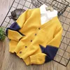 Set Maglione da bambino per bambino Cappotto sottile da bambino in cotone per bambini con scollo a V monopetto Cardigan lavorato a maglia 2-12 anni 231114