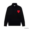 Amis Amiparis Pull Col Haut Am i Paris Jumper Hiver Col Roulé Épais Coeur Brodé A-mot Coeur Amour Tricot Sweat Femmes Hommes Amisweater Irh2