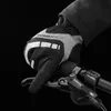 Лыжные перчатки ROCKBROS Зимние теплые сенсорные перчатки для езды на велосипеде с полным пальцем MTB велосипед Нескользящие силиконовые термостойкие перчатки для рук 231114