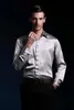 Chemises décontractées pour hommes Printemps Hommes Soie Chemise à manches longues Marque de mode Vêtements pour hommes Automne Slim Mâle Couleur Solide Plus Taille Tops 231114