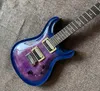Guitare électrique violette à main de haute qualité à base de placard en bois de santal rouge à 6 broches