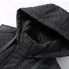 Gilet da uomo # 3659 Nero Grigio Giacca senza maniche Uomo Tasche Gilet caldo Gilet Cerniera Gilet caldo spesso Cappotto Plus Size 5XL 6XL Gilet con cappuccio 231113