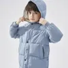 Donsjas 112Y Winter Waterdichte kinderjas Jongens Meisjes Effen Warme Parka Koudebescherming Katoenen windjack met capuchon Bovenkleding 231113