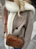 Damen Wollmischungen Eleganter Woll-Trenchcoat Winter Für Frauen Vintage Windjacken Jacke Lose Stehkragen Zweireihiger Warmer Woll-Cardigan 231114