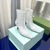 Designerskie kobiety krystaliczne siatki sandałowe damskie wykończenia wykończenia buty na środku obcasy buty buty obcasy 7,5 cm rozmiar buta 35-42 02