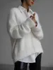 Maglia da donna T-shirt Bornladies Donna Cardigan in visone imitazione Morbido scollo a V Giacca lavorata a maglia con bottoni invernali Maglione vintage per 231113