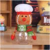 Christmas Decorations Candy Cans Plastic Transparent Gift Boxes Elderly Snowmen Elk Supplies Decorative Childrens Small Gifts Drop D Dh2Df