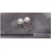 Stud 925 Sterling Sier Pearl Earring Sieraden Romantische charme eenvoudig 6/8/10 mm bal oorbellen Drop levering Dhgarden Dhazh