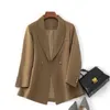 Women's Wool Blends Naizaiga 100 worsted wool white camel black long sleeve Women spring Jacket female suit coat MX4 231114