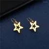 Stud Earrings European And N Geometry French Buckle Pentagram Female Cross-border Southeast Asian Stainless Steel Star