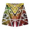 Shorts masculinos polinésio tribal havaiano totem tatuagem havaí imprime básico curto verão casual fitness sweatpants ginásio treino malha esporte