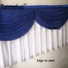 Tafel rok 10ft 20ft lengte doek met kleurrijke swag drape ijs zijden stoffen bruiloft feest evenement decoratie 230414