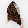 Halsdukar mode rose jacquard blommig huvud täcker halsduk för kvinnor hijab stor storlek på att fylla varm huva hatt hål