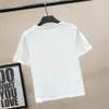 Damski koszulka mody frezowanie diamentów pszczoła T shirt O-Neck krótkie topy z krótkim rękawa