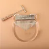 Freeshipping kalimba akryl tum piano 17 nycklar transparent kalimba finger piano med tuner hammer gig väska på för nybörjare gåva leksak ldvni