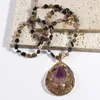 Pendant Necklaces Fashion Magnificent Bohemian Jewelry Purple Tourmaline Stone And Crystal Amethyst Dorp